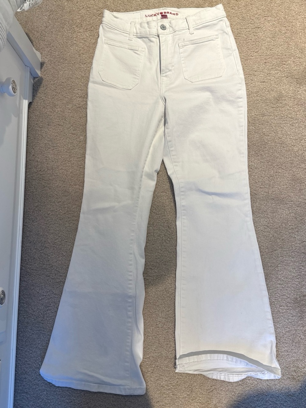 Lucky Brand White Flare Wide-Leg Jeans